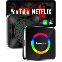 eller santé ® AUTOGLIDE Wireless Apple CarPlay & Android Auto Adapter Video Streaming YouTube, Netflix, GPS Navigation, Backup Camera & TF Card Playback for All Cars