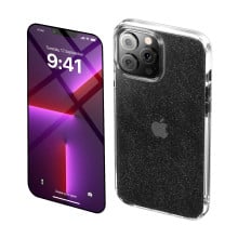 Vaku Luxos ® 2In1 Combo Apple iPhone 13 Pro Max Star Struck Series Transparent Protective Back Cover with 3D Tempered Glass