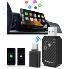 eller santé ® AUTOELITE Wireless CarPlay Adapter With Wireless Android Auto, Bluetooth, GPS Navigation, Voice Control, Car Audio Receiver & Music