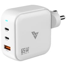 DR VAKU ® 65W Charger Type C Fast Adapter With Multi Port Dual PD Charging GaN Technology For MacBook Laptop, iPhone 16/15/14/13/12 Series, Samsung and Android Devices