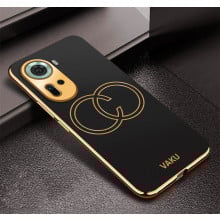 Vaku ® Oppo Reno11 5G Skylar Leather Pattern Gold Electroplated Soft TPU Back Cover