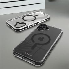 eller santé ® Apple iPhone 16 Vortex Magpro Gel Cushion Slim Fit Shockproof Certified Mag-Safe Crystal Clear Camera Metal Ring Back Cover