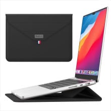 Vaku Luxos ® URBANMATE MacBook & Laptop Sleeve 13/14 Inch Vegan Leather Ultra-Thin Protection Sleeve With Built-in Stand