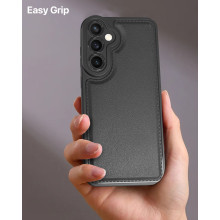 Vaku ® Samsung Galaxy S23 FE PU Leather Texture Soft Non-Slip Grip TPU Shockproof Phone Case Back Cover