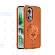 Vaku ® Oppo Reno11 5G Lion Embossed Luxury Designer Leather Protective Back Cover Case