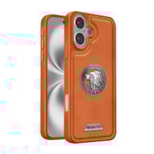 Vaku ® Apple iPhone 16 Plus Regal Shield Metal Lion Engraved Leather Protective Back Cover