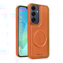 Vaku ® Samsung Galaxy A16 5G Maxtron Leather Stitched Magnetic Magsafe Non-Slip Grip Shockproof Back Cover