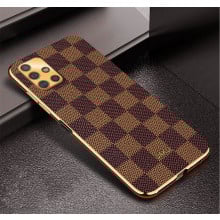 Vaku ® Samsung Galaxy M51 Cheron Series Leather Stitched Gold Electroplated Soft TPU Back Cover