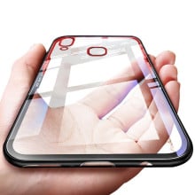 Vaku ® Vivo V9 GLASSINO Luxurious Edition Ultra-Shine Silicone Frame Ultra-Thin Case Transparent Back Cover