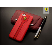 Ferrari ® Apple iPhone 6 / 6S Official Scuderia Logo Double Stitched Dual-Material PU Leather Back Cover