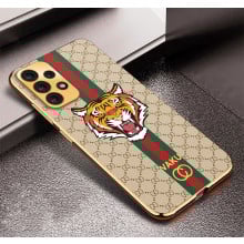 Vaku ® Samsung Galaxy A53 5G Lynx Line Leather Stitched Gold Electroplated Soft TPU Back Cover Case