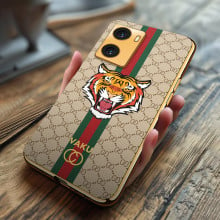Vaku ® Oppo A77S Lynx Designer Leather Pattern Gold Electroplated Soft TPU Back Cover Case