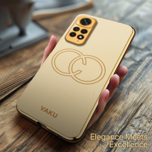 Vaku ® Xiaomi Redmi Note 11 Pro Plus 5G Skylar Leather Pattern Gold Electroplated Soft TPU Back Cover