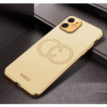 Vaku ® Apple iPhone 11 Skylar Leather Pattern Gold Electroplated Soft TPU Back Cover