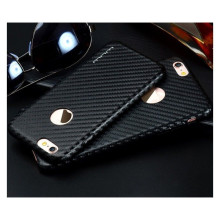 WUW ® Apple iPhone 6 Plus / 6S Plus Carbon Fiber Finish Ultra-Light & Thin Logo Display Grip Back Cover