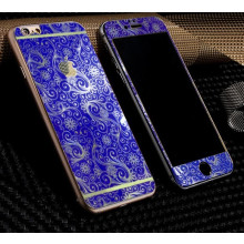 Dr. Vaku ® Apple iPhone 6 / 6S Golden Embossed Floral Design Metallic Finish Tempered Glass (FRONT +BACK)