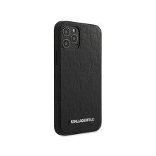 KARL LAGERFELD ®  Apple iPhone 12 / 12 Pro Embossed PU Leather Metal Logo Case