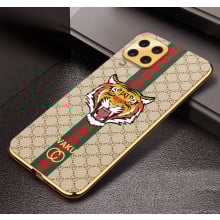 Vaku ® Samsung Galaxy M33 5G Lynx Leather Stitched Gold Electroplated Soft TPU Back Cover Case