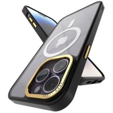 Vaku Luxos ® Apple iPhone 14 / 14 Plus / 14 Pro / 14 Pro Max Translucent MagPro Armor Series Slim Protective Metal Camera Case Back Cover [ Only Back Cover ]