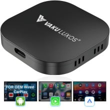 Vaku Luxos ® MUSEPRO 2025 Upgraded Wireless CarPlay Adapter, 5-in-1 Apple Wireless and Android Auto Wireless Adapter Support Netflix/YouTube/TF Card, Magic Ai Box for Cars from 2016 & iPhone iOS10+