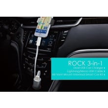 Rock ® Smart Universal Car Kit + Charging Cable and Vent Holder Car Kit