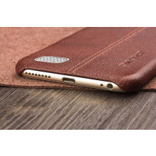 Vaku ® Oppo NEO 7 Lexza Series Double Stitch Leather Shell with Metallic Logo Display Back Cover
