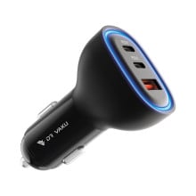 DR VAKU ® MECAVOLT 100W Car Charger Fast Charging Triple Port Dual 2X Type C PD PPS + QC 3.0 USB For iPhone 17/16/15/14/13 etc, Samsung All Series, Tablets, & Android Smartphones