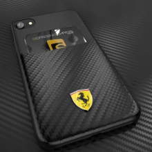 Ferrari ® Apple iPhone 6 / 6s SP America series Carbon fiber finish - inbuilt Credit card holder back cover