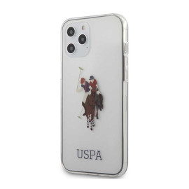 US Polo Assn ® Apple iPhone 12 / 12 Pro Ivory White Hard TPU Back Cover-CLEAR