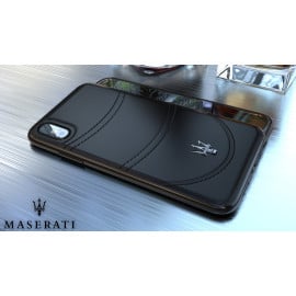 Maserati ® Apple iPhone XS Max GranTurismo Double Stitched Dual-Material Pure Leather Back Cover