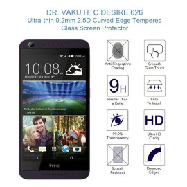 Dr. Vaku ® HTC Desire 626 Ultra-thin 0.2mm 2.5D Curved Edge Tempered Glass Screen Protector Transparent