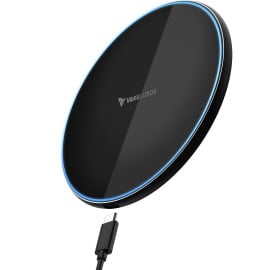 Vaku ® 15W Wireless Charger Oxford Series Fast Charging pad PD & Qi-Certified with Type C Cable
