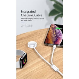 USAMS ® 2 in 1 USB Lighting Cable with Apple Watch Wireless charger