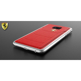 Ferrari ® Samsung S7 Official 599 GTB Logo Double Stitched Dual-Material Pure Leather Back Cover