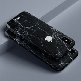 Vaku ® Apple iPhone X / XS Black Marble Designer Print Back Cover