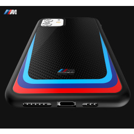 BMW Motorsports ® Apple iPhone 11 M8 Competition Tri- Colour Carbon Fiber Hard Case TPU Back Cover