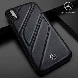 Mercedes Benz ® iPhone X CLA CLASS Raven leather Back Cover