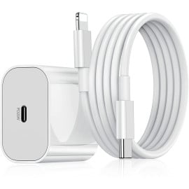 Vaku ® 2in1 Combo Original iPhone 20W Charger + Type C to Lightning [MFi Certified Cable] for iPhone 14/14 Plus/14 Pro/14 Pro Max, 13/12/11 Series