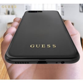 GUESS ® Apple iPhone 7 Plus Mandarian Paris Series Pure Leather 2K Gold Electroplated Back Case