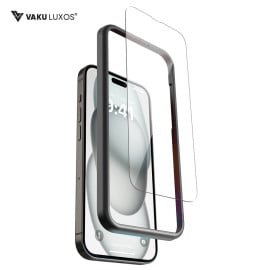 Vaku ® Apple iPhone 15 Screen Protector HD Tempered Glass 9H Anti Scratch Upgrade Edge Protection Glass with Applicator