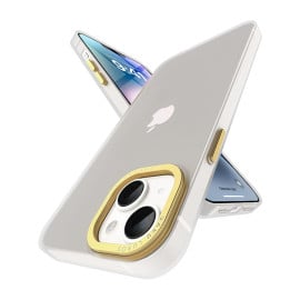 Vaku Luxos ® Apple iPhone 14 Plus San Pedro Frosted TPU Camera Metal Ring Case Back Cover