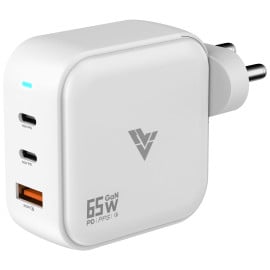 DR VAKU ® 65W Charger Type C Fast Adapter With Multi Port Dual PD Charging GaN Technology For MacBook Laptop, iPhone 16/15/14/13/12 Series, Samsung and Android Devices