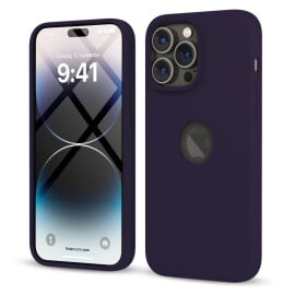 Vaku Luxos ® 2In1 Combo Apple iPhone 14 Pro Liquid Silicone Logo-Cut Soft Anti-Scratch Back Cover with 3D Tempered Glass