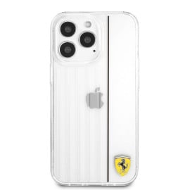 Ferrari ® On Track 3D Lines Contrasted Black Line PC/TPU Hard Case for Apple iPhone 13 Pro (6.1") - Transparent