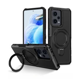 Vaku ® Xiaomi Redmi Note 12 5G Astor Military Grade Armor Protective Case with Ring Bracket Kickstand Back cover