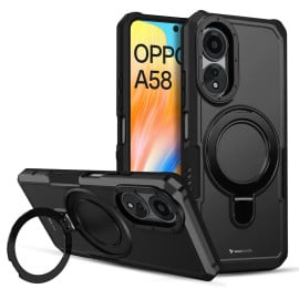 Vaku ® Oppo A58 Astor Military Grade Armor Protective Case with Ring Bracket Kickstand Back cover