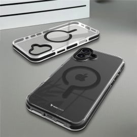 eller santé ® Apple iPhone 16 Vortex Magpro Gel Cushion Slim Fit Shockproof Certified Mag-Safe Crystal Clear Camera Metal Ring Back Cover