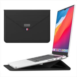 Vaku Luxos ® URBANMATE MacBook & Laptop Sleeve 13/14 Inch Vegan Leather Ultra-Thin Protection Sleeve With Built-in Stand