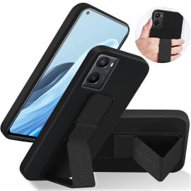 Vaku ® Oppo A76 Harbor Grip Multi-Functional Magnetic Vertical & Horizontal Stand Case TPU Back Cover