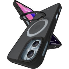 Vaku Luxos ® Apple iPhone 16 Plus Ariston Kickmag Cover with Magnetic Alloy Ring Metal Kickstand Camera Protector Shockproof Back Cover